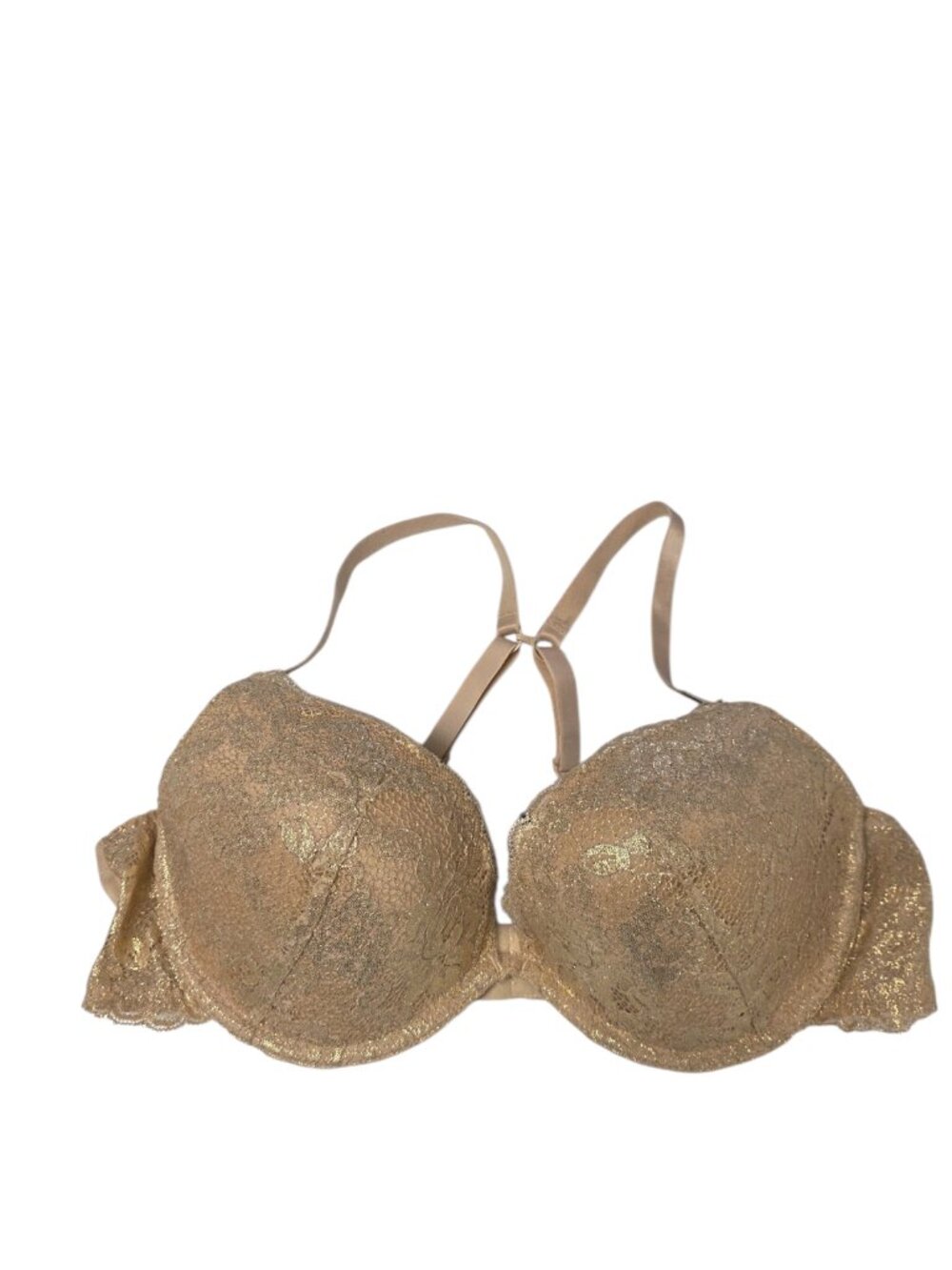 Lasenza The Show Off Bra, Underwired, Size 38B, Push Up Padding, Gold